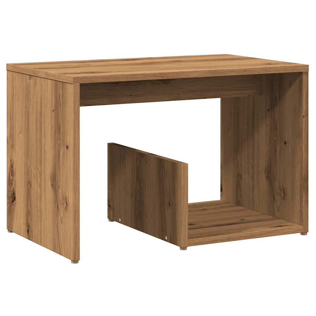 Tavolino Rovere Artigianale 59x36x38 cm in Legno Multistrato - homemem39