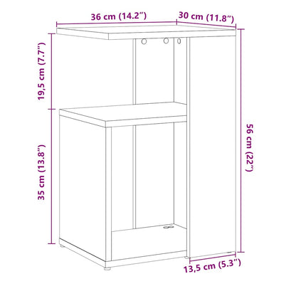 Tavolino da Salotto Legno Antico 36x30x56 cm Legno Multistrato - homemem39