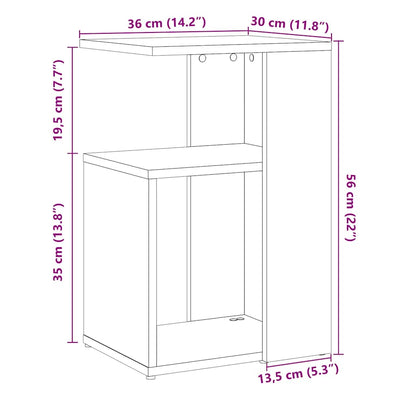 Tavolino da Salotto Rovere Artigianale 36x30x56cm in Truciolato