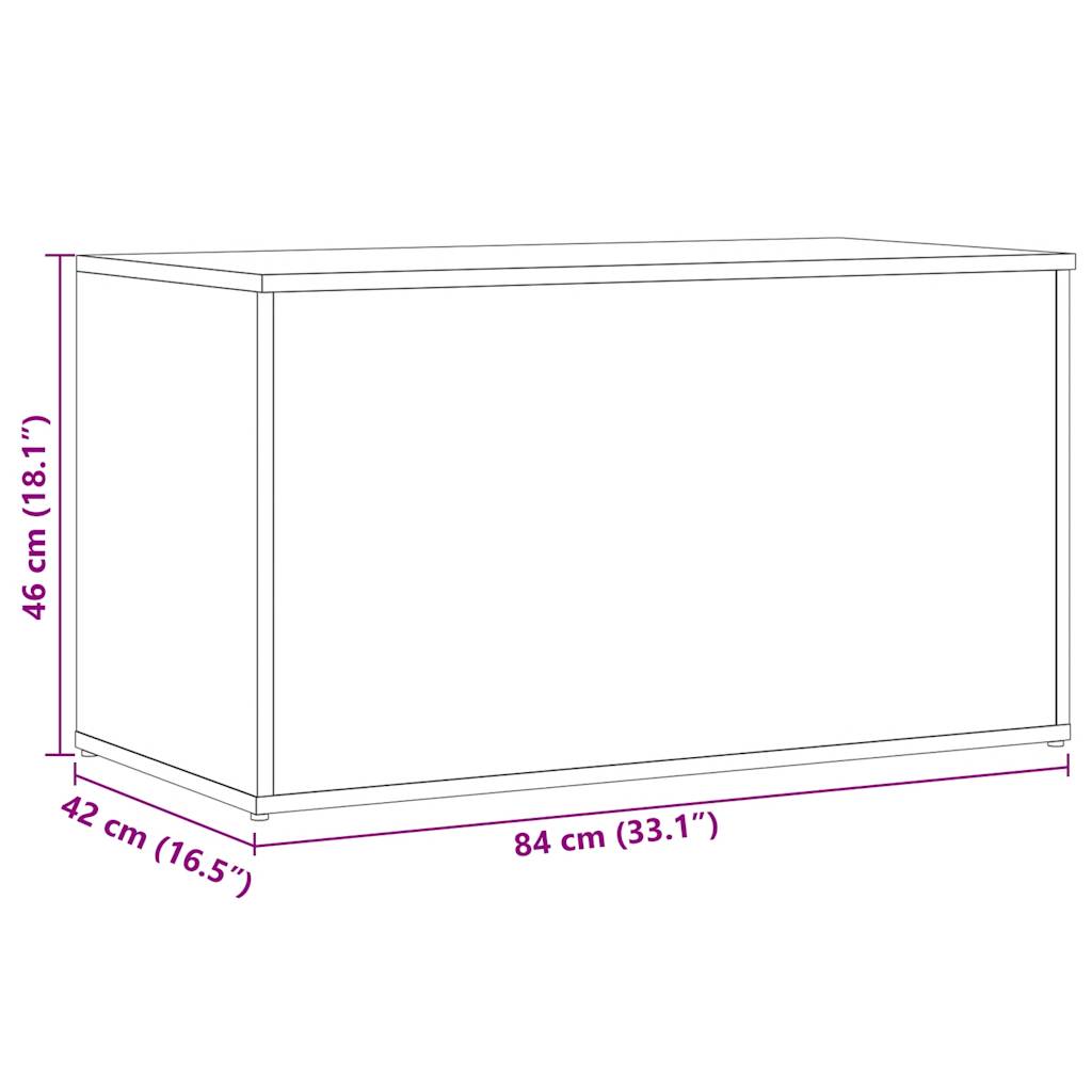 Cassapanca Rovere Artigianale 84x42x46 cm Legno Ingegnerizzato