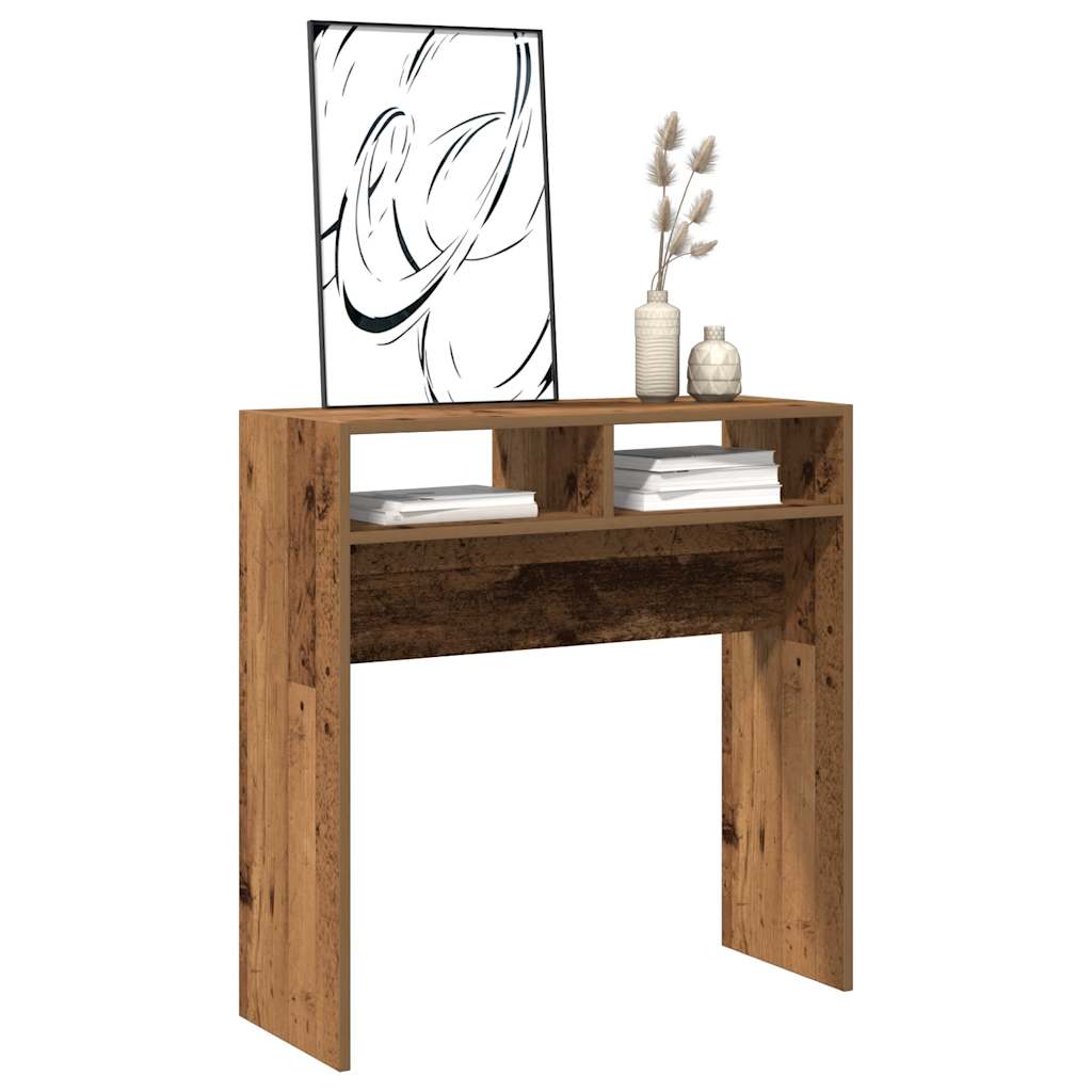 Tavolino Consolle Legno Antico 78x30x80 cm in Truciolato - homemem39