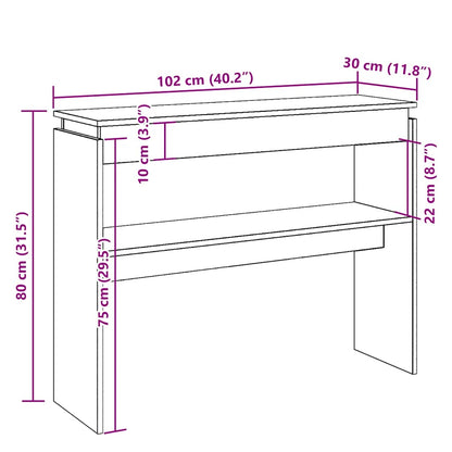 Tavolino Consolle Legno Antico 80x30x102 cm in Truciolato