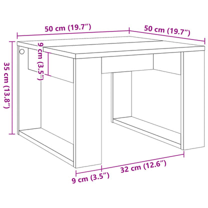 Tavolino Legno Antico 50x50x35 cm in Truciolato - homemem39