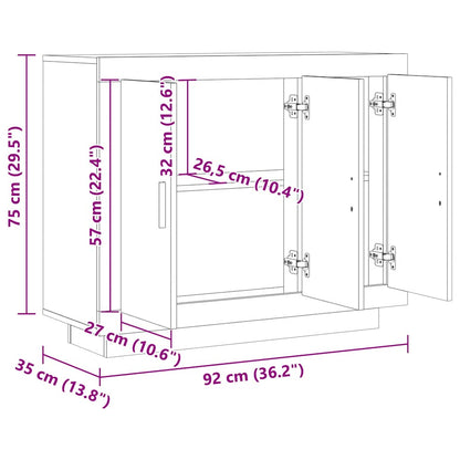 Credenza Rovere Artigianale 92x35x75 cm in Legno Multistrato