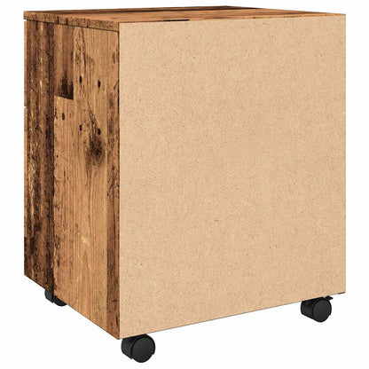 Schedario con Ruote Legno Antico 45x38x54 cm Legno Multistrato - homemem39