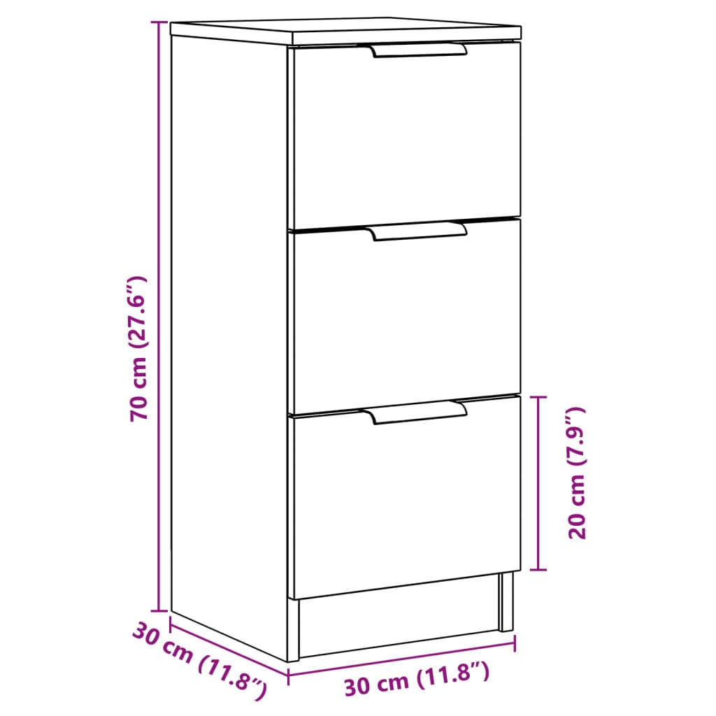 Credenza Legno Antico 30x30x70 cm in Legno Multistrato