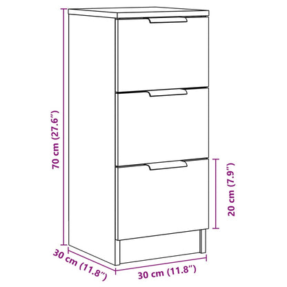 Credenze 2 pz Rovere Artigianale 30x30x70 cm Legno Multistrato - homemem39