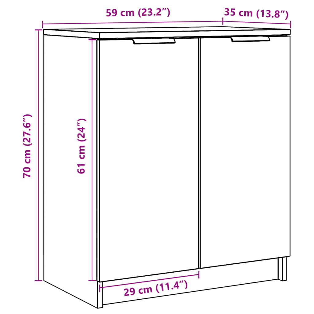 Scarpiera Legno Antico 59x35x70 cm in Truciolato