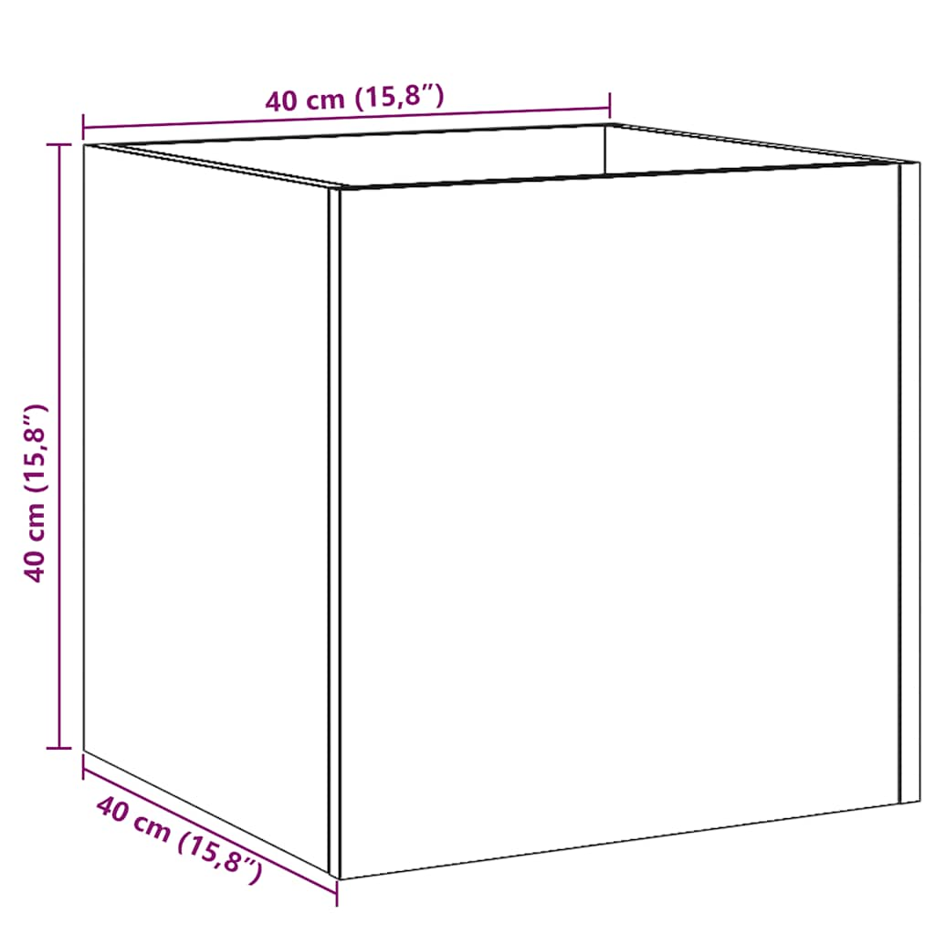 Fioriera Legno Antico 40x40x40 cm in Legno Multistrato - homemem39