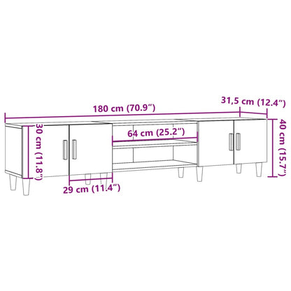 Mobile TV Rovere Artigianale 180x31,5x40 cm in Truciolato - homemem39