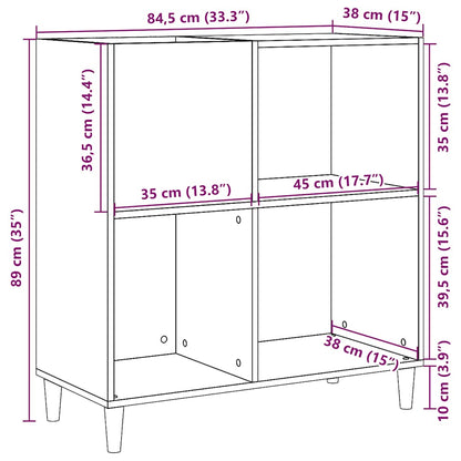 Mobile Porta Dischi Artigianale 84,5x38x89 cm Legno Multistrato