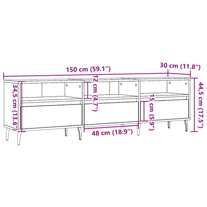 Mobile Porta TV Legno Antico 150x30x44,5 cm Legno Multistrato