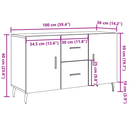 Credenza Rovere Artigianale 100x36x60 cm in Legno Multistrato - homemem39