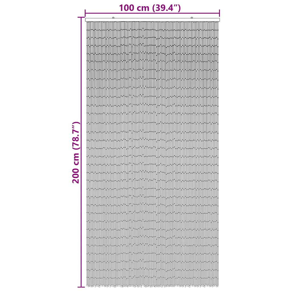 Tenda Antimosche per Porte Stampa Bambù 100x200 cm Bambù