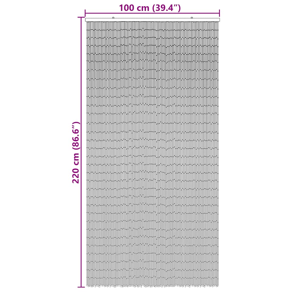 Tenda Antimosche per Porte Stampa Bambù 100x220 cm Bambù