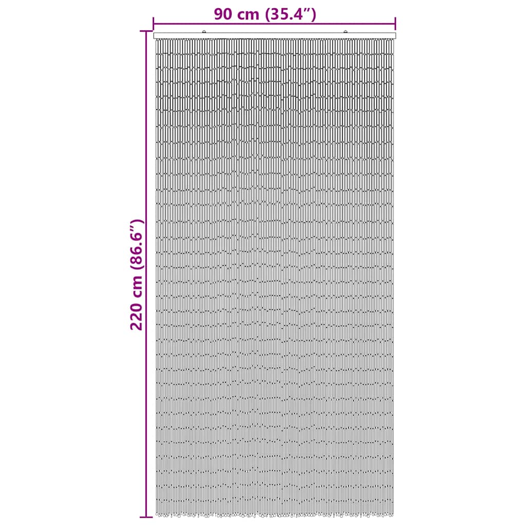 Tenda Antimosche per Porte Stampa Palma 90x220 cm Bambù