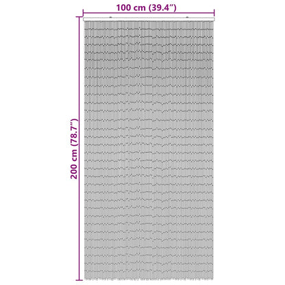 Tenda Antimosche per Porte Grigio Scuro 100x200 cm Bambù