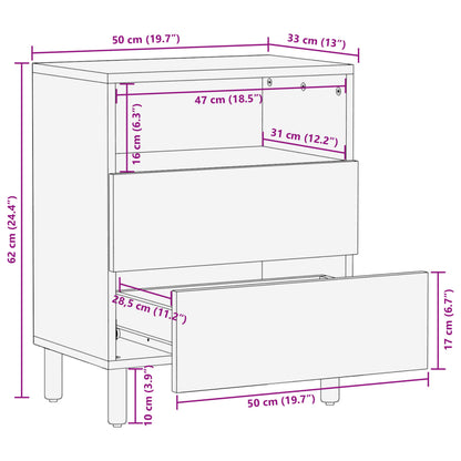 Comodino Nero 50x33x62 cm in Legno Multistrato