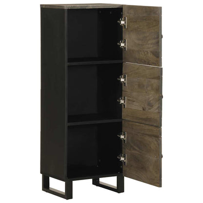 Credenza Nera 40x33x110 cm in Legno Massello di Mango