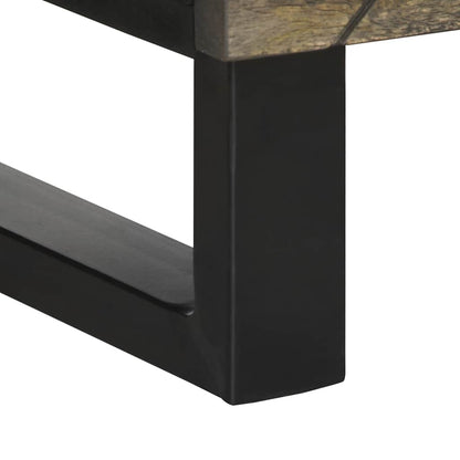 Credenza Nera 40x33x110 cm in Legno Massello di Mango