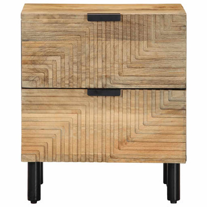 Comodino Marrone 40x33x46 cm in Legno Massello di Mango