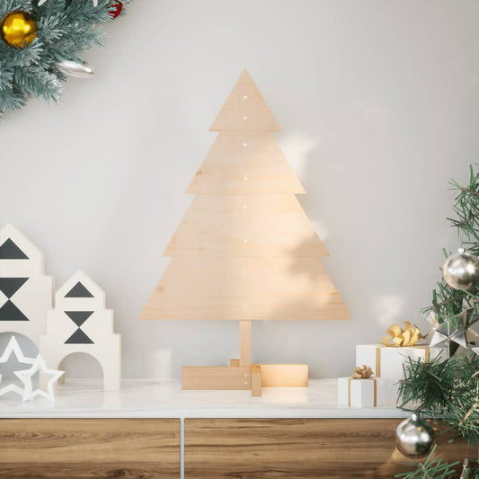 Albero di Natale Decorativo in Legno 70 cm in Legno Massello