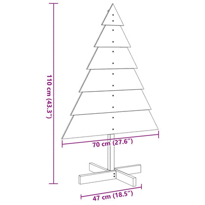 Albero di Natale Decorativo in Legno 110 cm in Legno Massello - homemem39