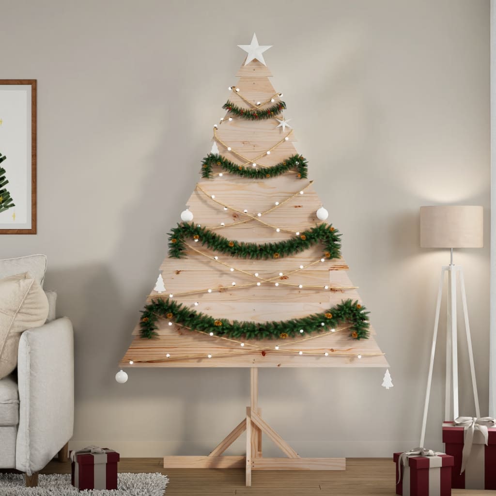 Albero di Natale Decorativo in Legno 180 cm in Legno Massello