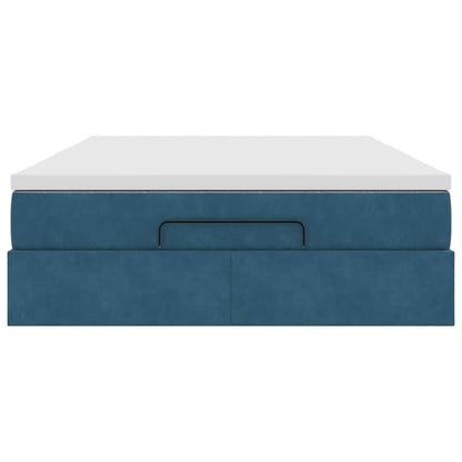 Struttura Letto Pouf con Materasso 140x190 cm in Velluto