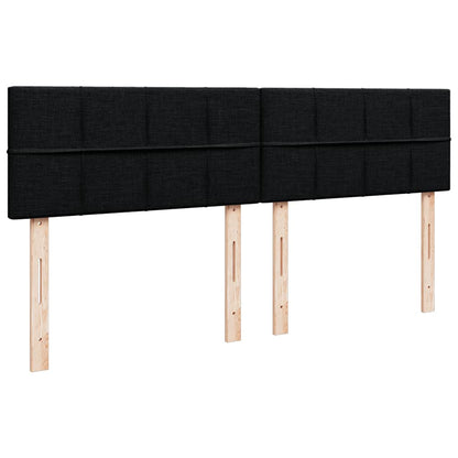 Struttura Letto Pouf con Materasso Nero 200x200 cm in Tessuto