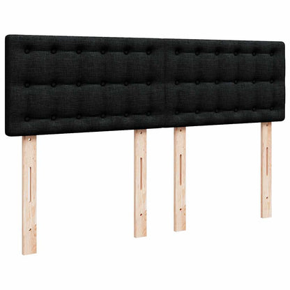 Pouf Letto con Materasso Nero 140x190 cm in Tessuto