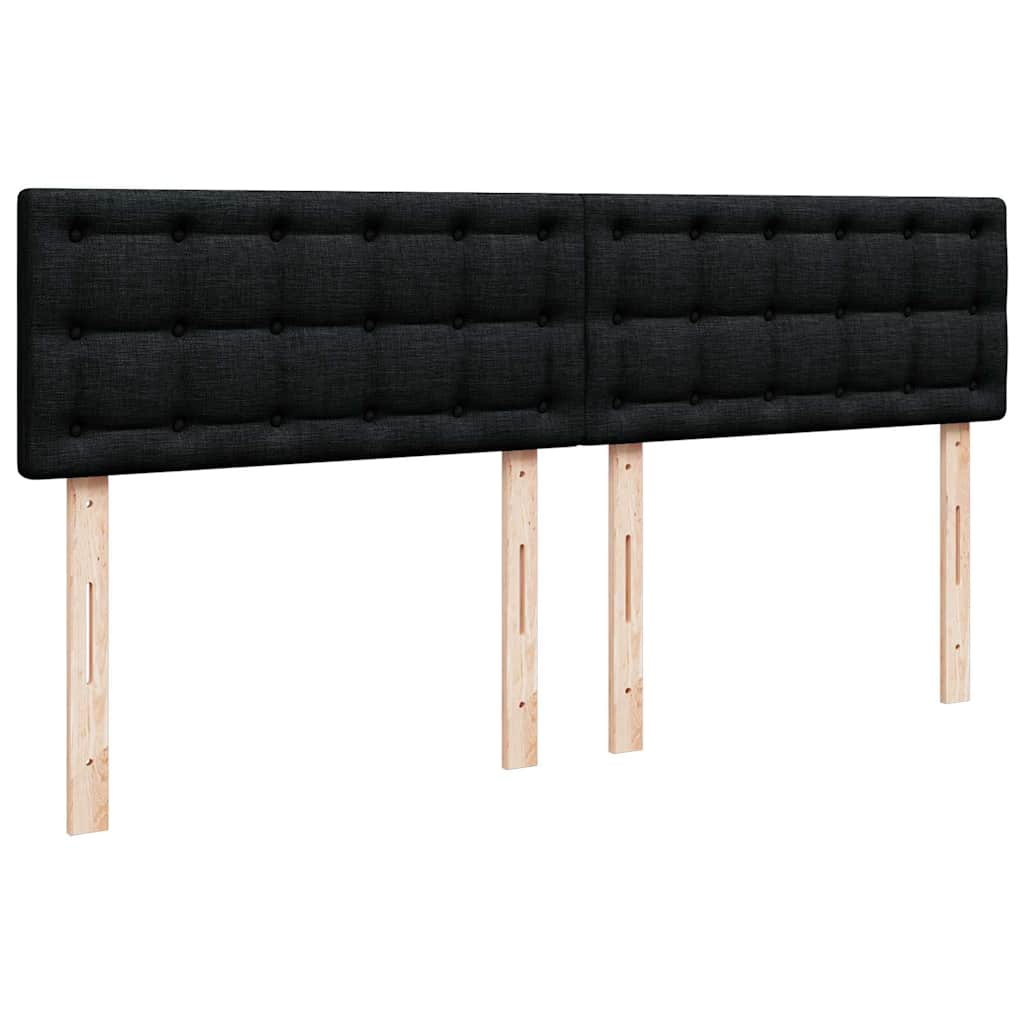 Struttura Letto Pouf con Materasso Nero 180x200 cm in Tessuto