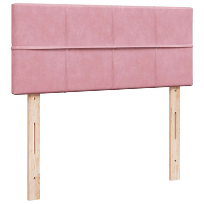 Struttura Letto Pouf con Materasso Rosa 120x200 cm Velluto