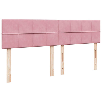 Struttura Letto Pouf con Materasso Rosa 200x200 cm Velluto