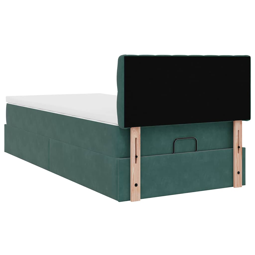 Struttura Letto Pouf con Materasso 90x200 cm in Velluto