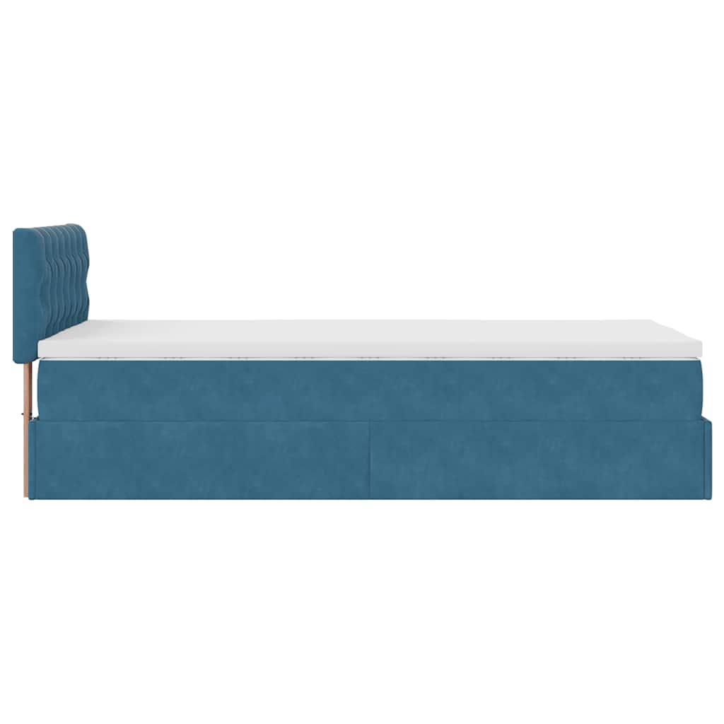 Struttura Letto Pouf con Materasso 100x200 cm Velluto