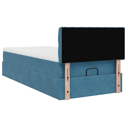 Struttura Letto Pouf con Materasso 100x200 cm Velluto