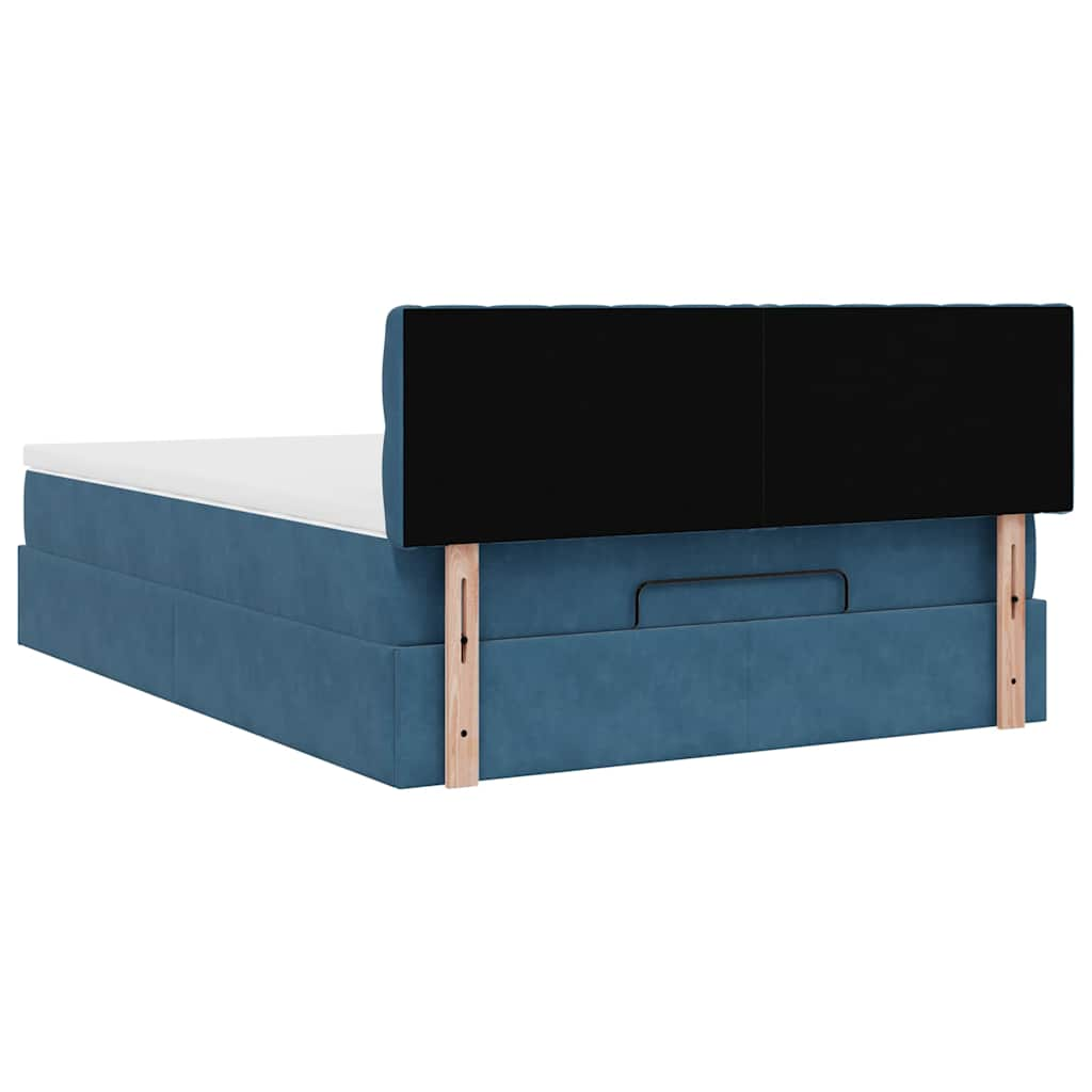 Struttura Letto Pouf con Materasso 140x190 cm in Velluto