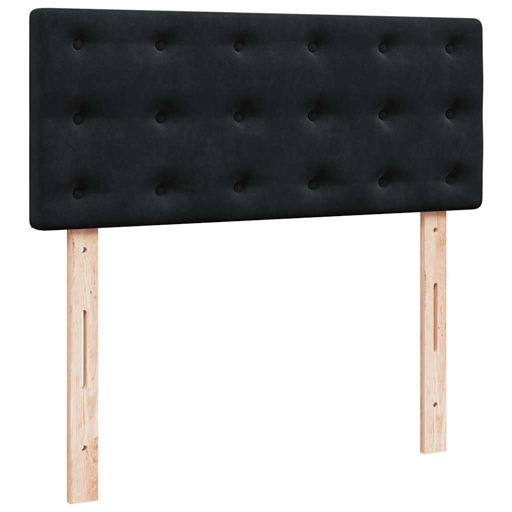 Struttura Letto Pouf con Materasso Nero 120x200 cm Velluto