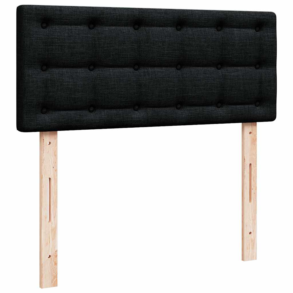 Pouf Letto con Materasso Nero 120x200 cm in Tessuto