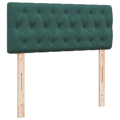 Pouf Letto con Materasso e LED Verde Scuro 120x190cm in Velluto