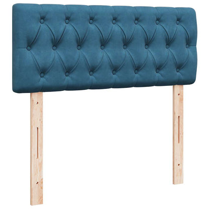 Pouf Letto con Materasso e LED Blu Scuro 120x190cm in Velluto