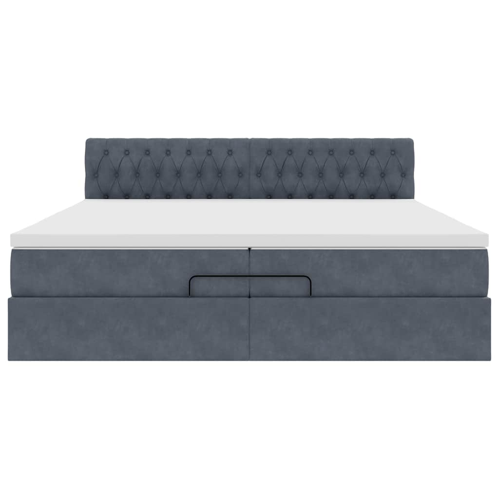 Struttura Letto Pouf con Materassi 200x200 cm Velluto