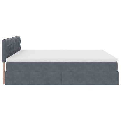 Struttura Letto Pouf con Materassi 200x200 cm Velluto