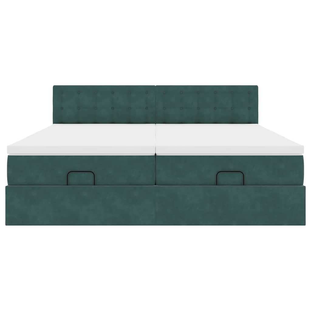 Struttura Letto Pouf con Materassi 180x200 cm Velluto