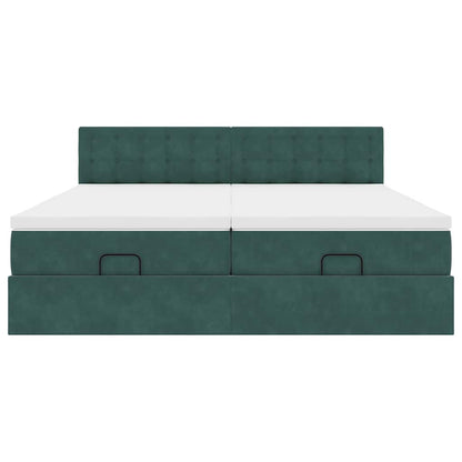 Struttura Letto Pouf con Materassi 180x200 cm Velluto