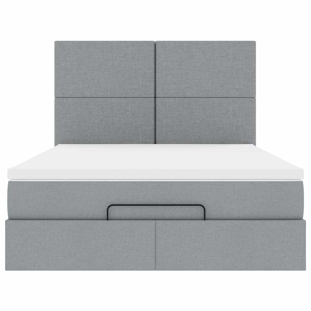 Struttura Letto Pouf con Materasso 140x200 cm in Tessuto