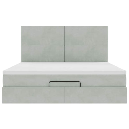 Struttura Letto Pouf con Materassi 200x200 cm Velluto