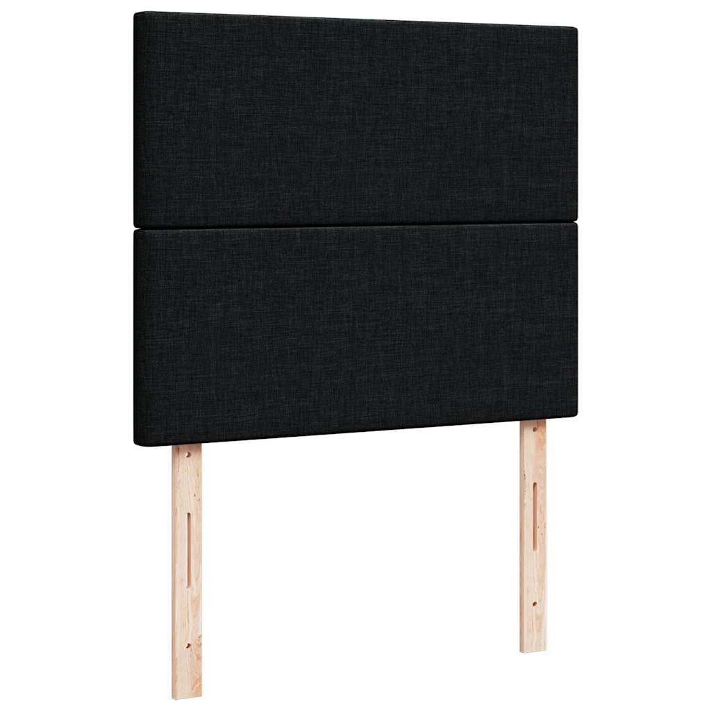 Struttura Letto Pouf con Materasso Nero 120x200 cm in Tessuto