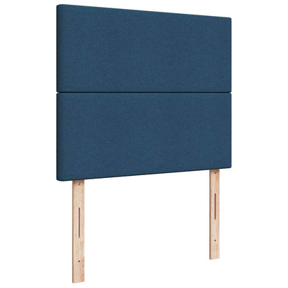 Struttura Letto Pouf con Materasso Blu 120x200 cm in Tessuto